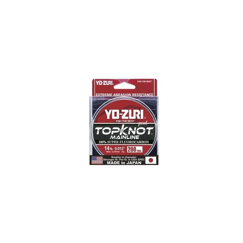 Yo-Zuri Topknot Fluorocarbon Angelschnur - 200 Yards, Naturklar & Abriebfest