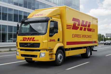 UN CAMION REPARTIDOR DHL
